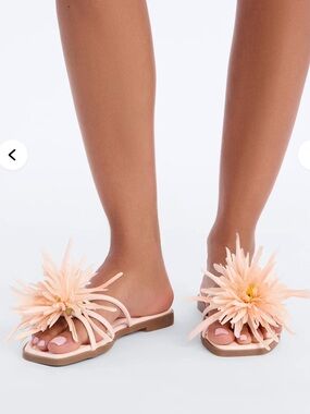 NWT Fashion Nova size 9 floral sandals-peach